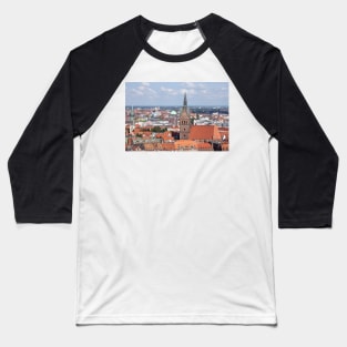 City center with Marktkirche, view from the town hall tower, Hanover, Lower Saxony, Germany Baseball T-Shirt